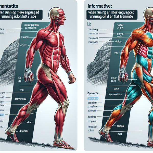 Welche spezifischen Muskeln werden beim Laufen auf abwärts geneigten Strecken im Vergleich zu ebenen Strecken stärker beansprucht?